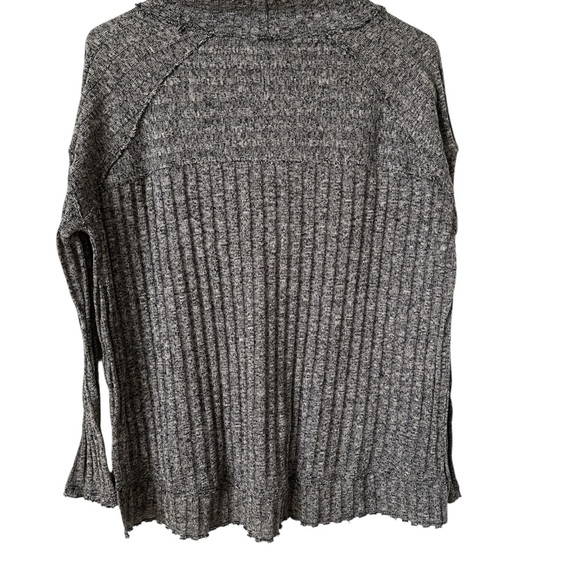 Free People Clarissa Mock Neck Ribbed Sweater Gray size Small - Picture 3 of 6